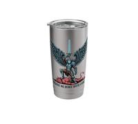 Make No Peace with Evil Destroy It Christan Warrior Angel Stainless Steel Insulated Tumbler