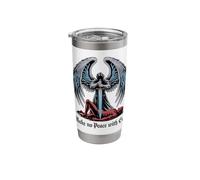 Make No Peace with Evil Destroy It Christan Warrior Angel Stainless Steel Insulated Tumbler