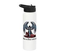 Make No Peace with Evil Destroy It Christan Warrior Angel Stainless Steel Insulated Water Bottle