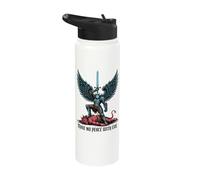 Make No Peace with Evil Destroy It Christan Warrior Angel Stainless Steel Insulated Water Bottle