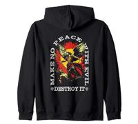 Make No Peace With Evil Destroy It Christan Warrior Angel Zip Hoodie