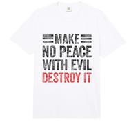 Make No Peace with Evil Destroy It God Faith Christanity Comfort Colors Adult Heavyweight T-Shirt