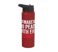 Make No Peace with Evil Destroy It God Faith Christanity Stainless Steel Insulated Water Bottle