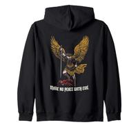 Make No Peace With Evil God Faith Christan Warrior Angel Zip Hoodie