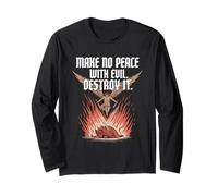 Make No Peace with Evil Tshirt Archangel Michael Jesus God Long Sleeve T-Shirt