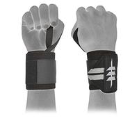 Make or Break Power Weightlifting Wrist Support Wraps for Gym, Powerlifting Fist Strap - Come as Pair & One Size Fits all (Grey Stripe)