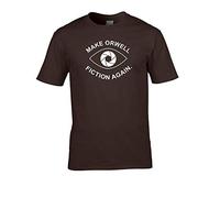 Make Orwell Fiction Again- 1984 Doublespeak is Here- Men's T-Shirt Brown
