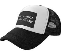 Make Orwell Fiction Again Mesh Back Trucker Cap Baseball Cap Black