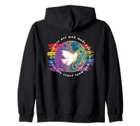 MAKE PEACE, NOT WAR - Awesome Peace Dove Illustration LGBTQ Zip Hoodie