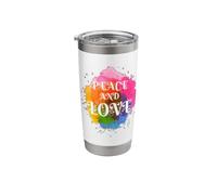 Make Peace, NOT WAR - Colorful Peace & Love Illustration Stainless Steel Insulated Tumbler