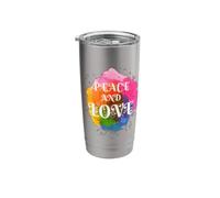 Make Peace, NOT WAR - Colorful Peace & Love Illustration Stainless Steel Insulated Tumbler