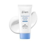 Make Prem UV Defense Me Calming Sunscreen, SPF 50+ PA++++ Vegan Reef-safe Mineral Sunblock, Non-Nanan Zinc Oxide Hydrating Calming Korean Face & Body Sunscreen for Sensitive Skin and All Skin Types,