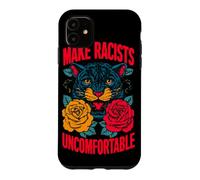 Make Racists Uncomfortable Anti-Racism Panther Roses Case for iPhone 11