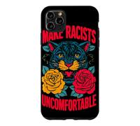 Make Racists Uncomfortable Anti-Racism Panther Roses Case for iPhone 11 Pro Max