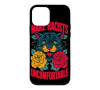 Make Racists Uncomfortable Anti-Racism Panther Roses Case for iPhone 12 mini
