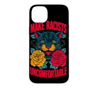 Make Racists Uncomfortable Anti-Racism Panther Roses Case for iPhone 14 Plus