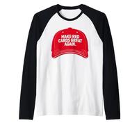 Make Red Cards Great Again Funny Soccer Referee Meme Raglan Baseball Tee