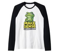 Make Sense Common Again Frog Sarcastic Witty Humor Raglan Baseball Tee