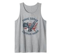 Make Sense Common Again Funny Politics Saying American Eagle Tank Top