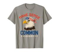 Make Sense Common Again Funny Politics Saying American Flag T-Shirt