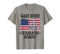 Make Sense Common Again Funny Politics Saying American Flag T-Shirt