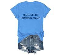 Make Sense Common Again Shirt Make Common Sense Common Again Funny Saying T-Shirt Carolina Blue
