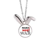 make sense not war love peworld Rabbit Necklace Pendant Bunny Animal Jewelry Gift