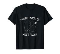Make Space Not War Peace Sign Rocket Stars Design T-Shirt