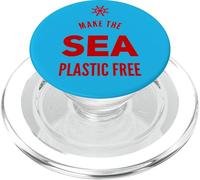 Make the Sea Plastic Free Ocean Protection Planet Earth PopSockets PopGrip for MagSafe