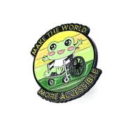 Make the World More Accessible Disability Acceptance Understanding Inclusivity and Awareness Cute Frog Metal Enamel Pin Badge