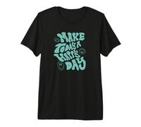Make Today A Happy Day Positive Happy Face Quote Groovy Pun Premium T-Shirt