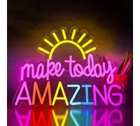 Make Today Amazing Neon Sign, 42 * 32 cm USB Powered LED Neon Lights for Wall Decor, Wall Light Sign for Party Cafe Gym Game Room Bedroom