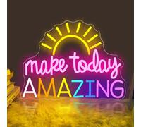 Make Today Amazing Neon Sign Rainbow LED Light Up Dimmable USB Powered Colorful Neon Sign for Bedroom Classroom Library School Wall Decor