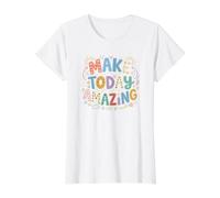 Make Today Amazing Positive Vibes Inspirational Quote Boho Value Graphic T-Shirt, Women, White, M