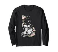 Make Today Count Floral Cat Long Sleeve T-Shirt