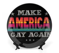 Make U.S.A. Gay Again Bone China Decorative Plates Wall Table Crafts Display Decor for Home Office