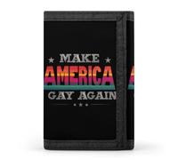Make U.S.A. Gay Again Men Trifold Wallets with Card Holders Keychain Slim Purse Money Clip for Women