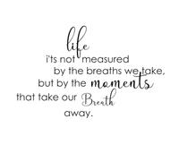 Make Unique Life Quote Wall Sticker - Life is Not Measured by Breaths We Take - Modern Vinyl Art for Home Decor - 10 Colours, 4 Sizes, Easy Removable (Gold, 70 CM)