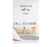 Make Unique Where The Wild Ones Play Wall Sticker - Vinyl Wall Art for Home and Living - 10 Colours, 4 Sizes - Easy to Apply and Removable. (Matt Black, 55 CM)