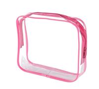 Make up Bag Clear Makeup Bags 2 Pack Toiletry Bags Clear Travels for Toiletries Cosmetic Bag Airport Carry on Compliant Bag Small(Rose Red,18 * 14 * 4cm)