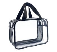 Make Up Bag - Clear Travel | Waterproof Toilet Circle Zip Bag | Portable Cosmetic Storage for Full Size Products | Beauty Accessory with Durable
