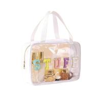 Make up Bag Clear Waterproof Makeup Bag Portable Cosmetic Storage Bag Zipper Toiletry Bags for Travel Home for Women Travel(Wei)