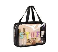 Make up Bag Clear Waterproof Makeup Bag Portable Cosmetic Storage Bag Zipper Toiletry Bags for Travel Home for Women Travel(Nero)