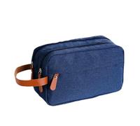 Make Up Bag Cosmetic Bag Travel Cosmetic Case Reusable Travel Beauty Bag Portable Brush Holder Make Up Case Waterproof Double Layer with Handle for P, navy blue, see description, See