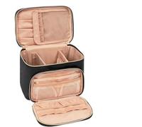 Make up Bag Large Makeup Bag Portable Travel Make Up Bags Organizer for Women Girls with Compartment & Two Side Pockets Small(Nero)