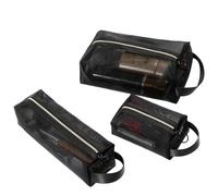 Make up Bag Minimalist Mesh Makeup Bag, Portable Travel Cosmetic Storage Bag Zipper Makeup Organizer Pouch Versatile Storage for Women Travel(Set 3)