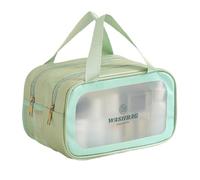 Make Up Bag - Multiple Compartments - Toiletries Bag | Large Capacity Travel Toilet Bag | Portable Cosmetic Bag | Travel Bag | Portable Shampoo Bag - Storage Bag for Lo, Green, see