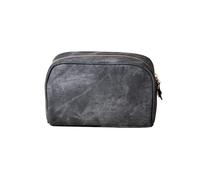 Make up Bag PU Sheepskin Pattern Makeup Bag Storage Sense Large Capacity Niche Travel Toiletry Cosmetic Storage Bag Leather Denim Pattern Small(Gray)