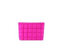 Make up Bag Quilted Design Clutch Makeup Bag Large Capacity Travel Storage Bag with Zipper Portable Travel Storage Bags for Women Green Small(Rose red)