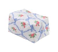 Make Up Bag Quilted, Quilted Cosmetic Bag - Portable Toilet Bag for Travel - Travel Toilet, TRACTABLE Make Pair - Bag for Girls, blue, see description, See description